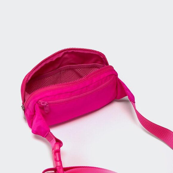 Sonic Pink Large Nylon Belt Bag with Adjustable Strap, Lightweight, Water-Resist - Picture 6 of 7